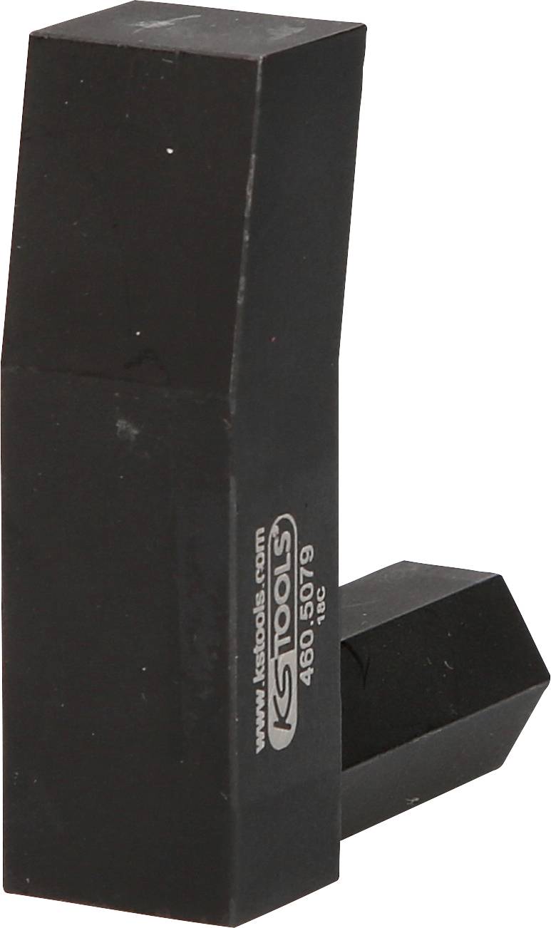Zwei schwarze Adapterstücke aus Metall mit einer Prägung, die den Markennamen und eine Seriennummer zeigt. Geeignet für Werkzeuge.