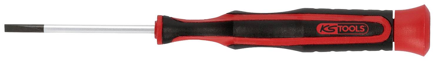 Flacher Schraubendreher mit schwarzem Griff und roten Akzenten. Markenlogo 'KS Tools' auf dem Griff.