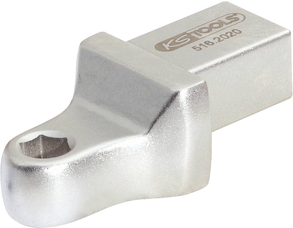 Ein silbernes Adapterstück aus Metall mit der Aufschrift 'KS TOOLS 516.2020', das zur Verbindung von Werkzeugteilen dient.