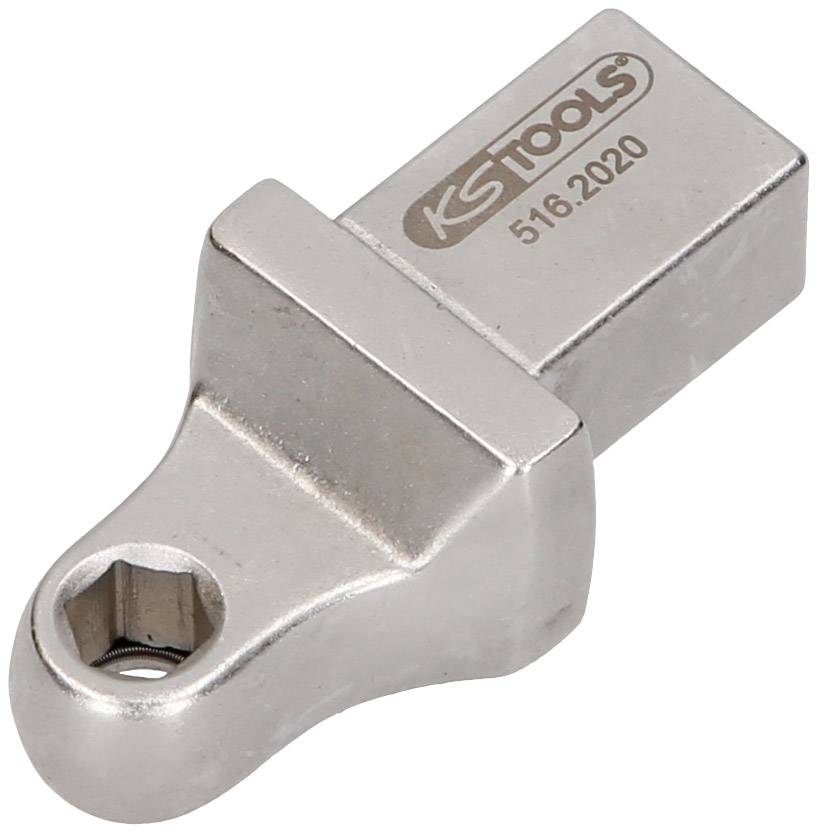 Schraubadapter aus Metall mit quadratischer und sechseckiger Öffnung, geprägt mit 'KS TOOLS 516.2020', für Handwerkzeuge.