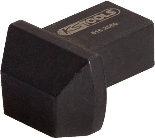 Ein schwarzer Adapter von KS Tools für Werkzeugmaschinen, rechteckig mit abgeschrägten Seiten. Modellnummer 612.2000.
