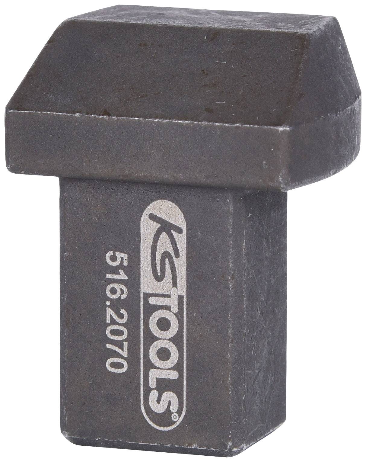 Ein rechteckiger Metallkopf mit dem eingeprägten Logo 'KS TOOLS' und der Nummer '516.2070', verwendet für Werkstattarbeiten.
