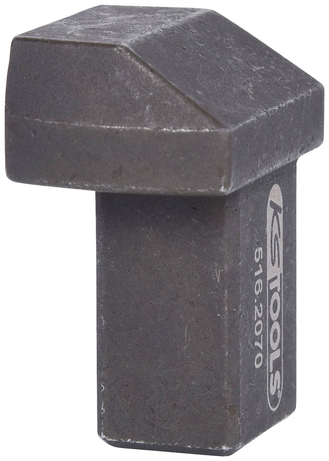 Rechteckiger Metalladapter mit abgeschrägter Oberseite und eingraviertem Logo 'KS TOOLS 516.2070'. Verwendet für mechanische Anwendungen.