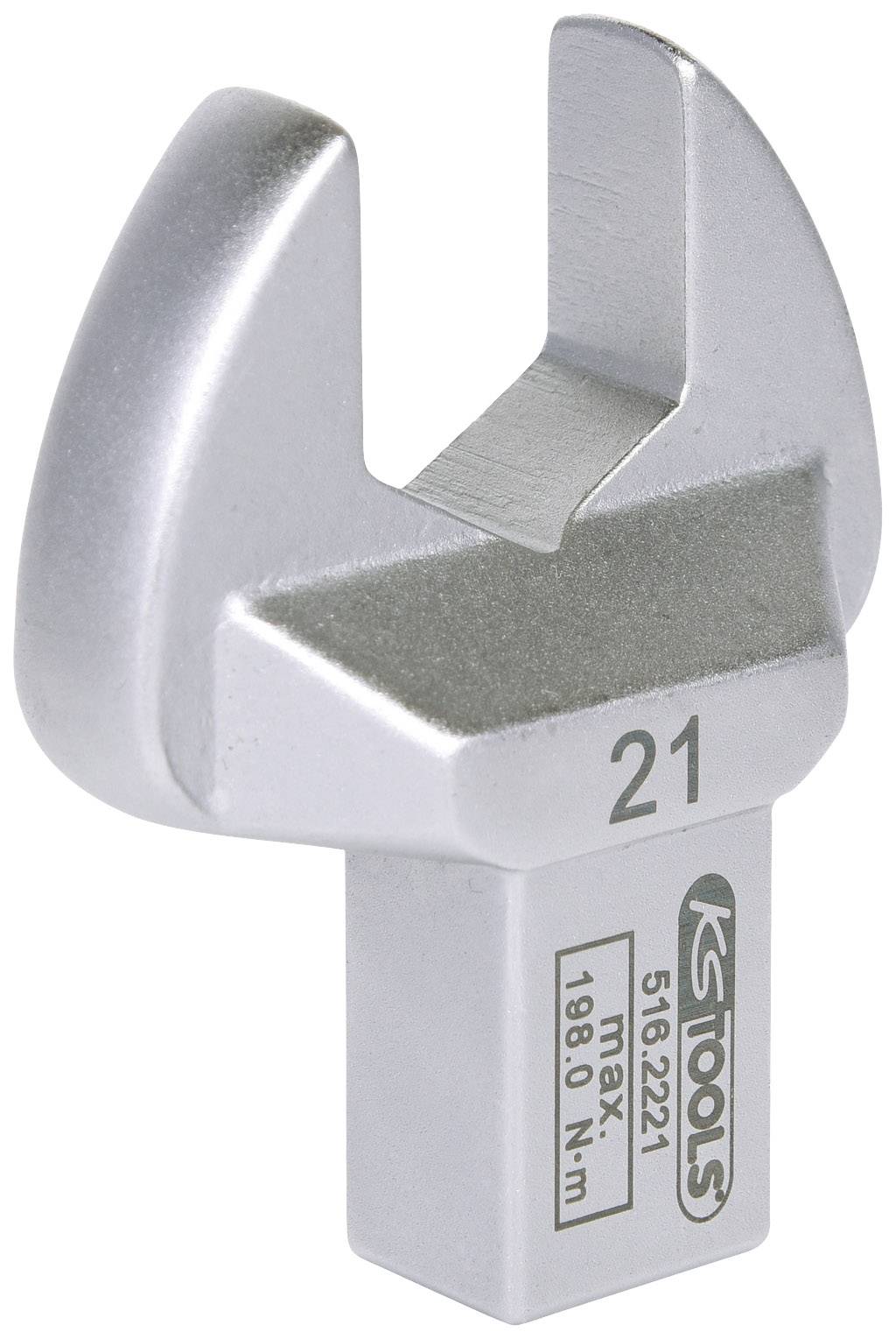 Schraubenschlüsselaufsatz mit der Nummer '21', geeignet für präzise Anwendung im Werkzeugbereich. Maximale Belastung: 198,0 Nm.