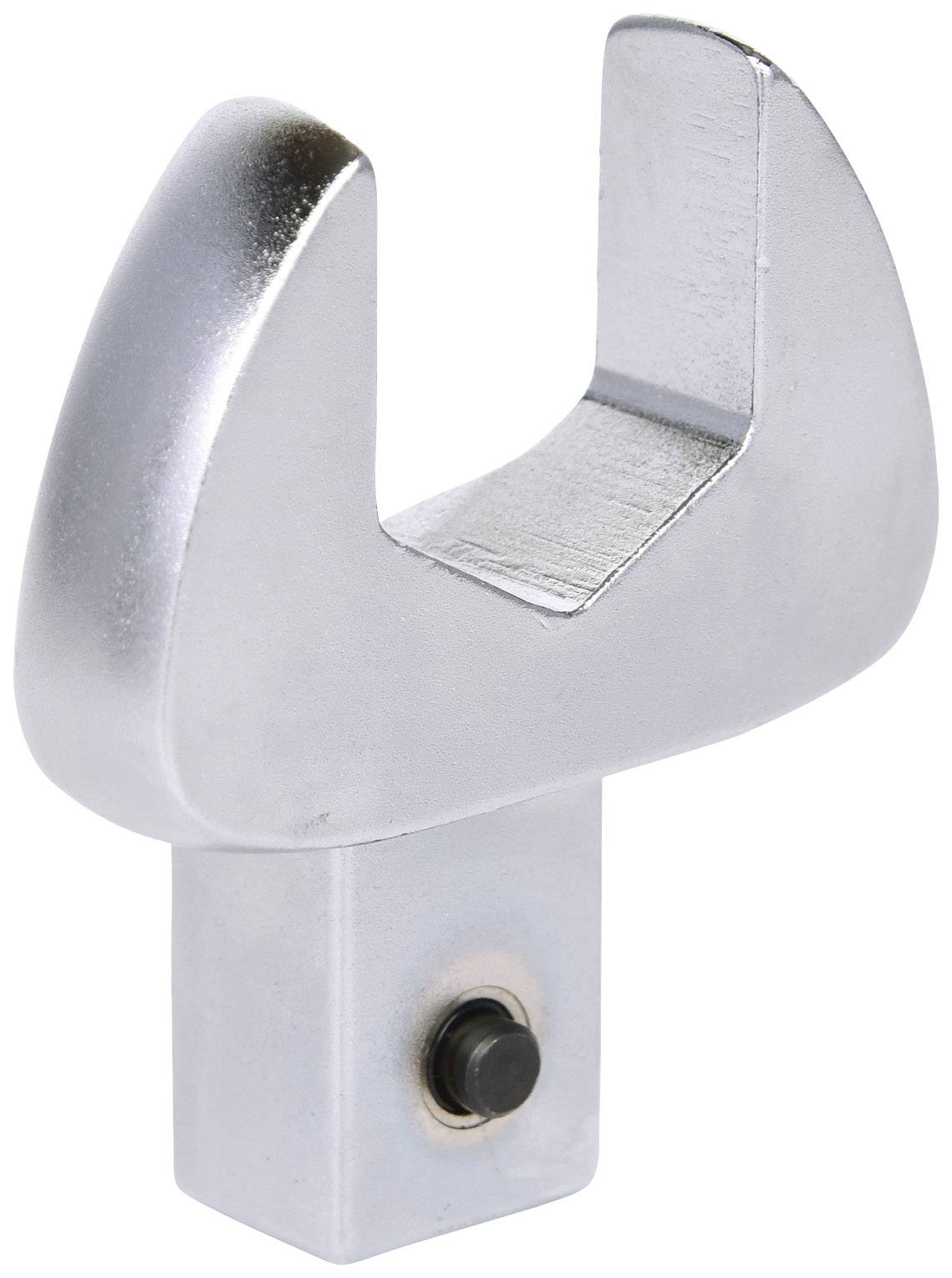 Ein Metallwerkzeug mit offenem, gebogenem Ende zum Festhalten oder Lösen von Schrauben und Muttern.