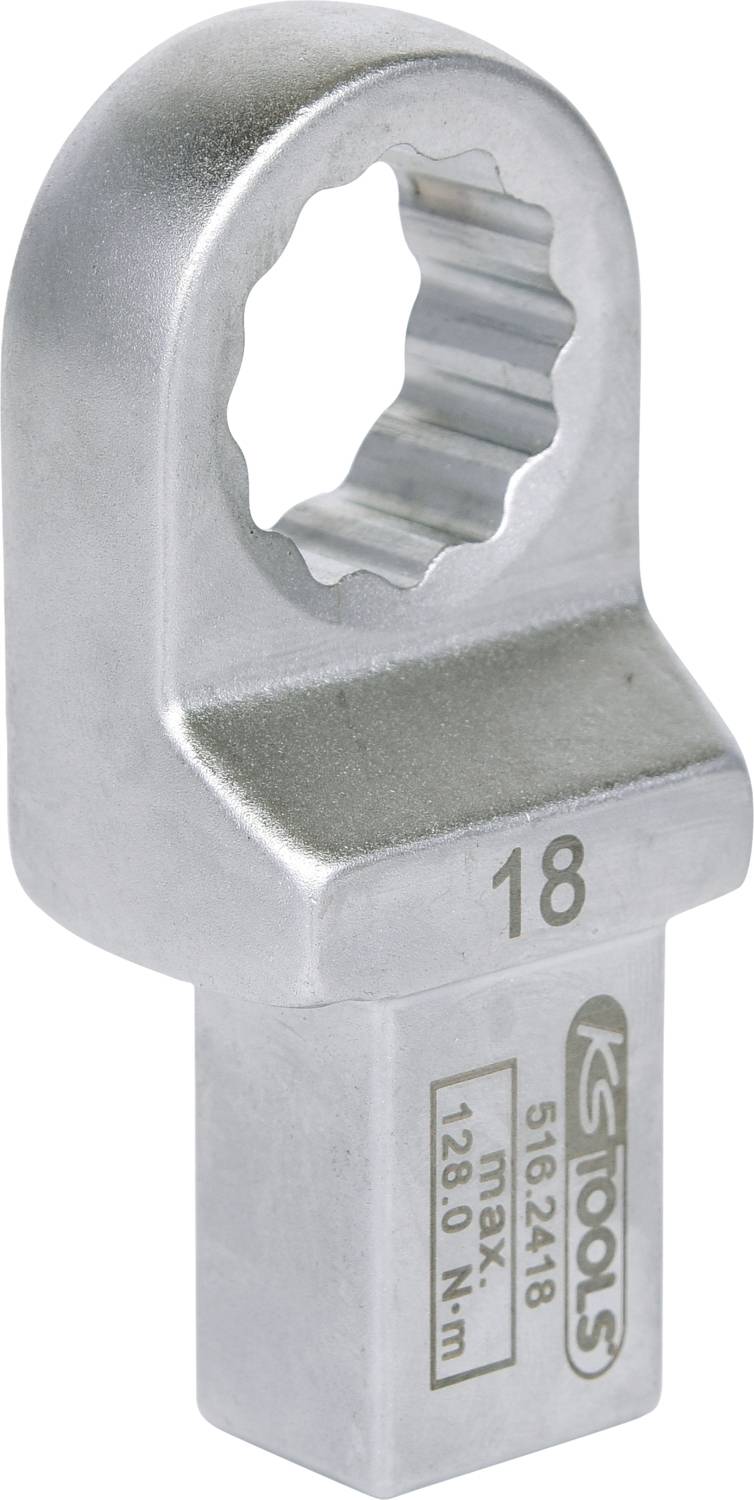 Ein silberfarbener Aufsatzschlüssel mit der Aufschrift '18' auf der Vorderseite. Geeignet für max. 1280 Nm, Marke KS Tools.