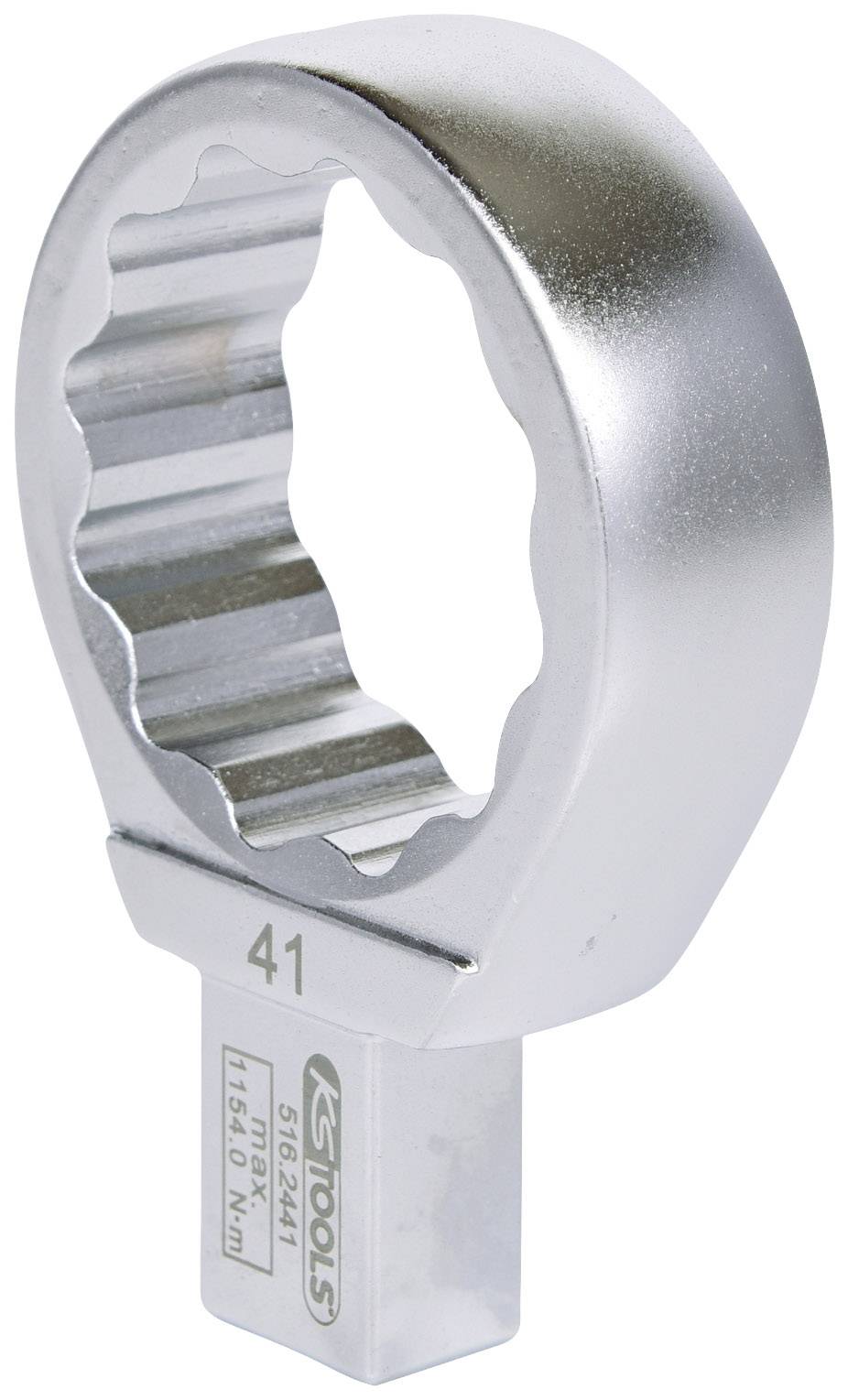 Maulringkopf, silber, mit Markierung '41' und '7/16', für spezifische Schraubarbeiten geeignet.