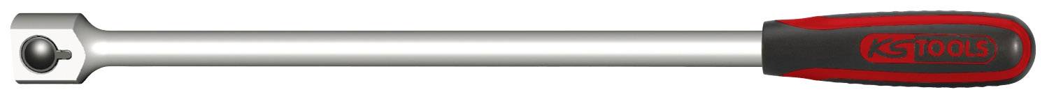 Langer Schraubenschlüssel mit rotem und schwarzem Griff, geeignet für mechanische Arbeiten.