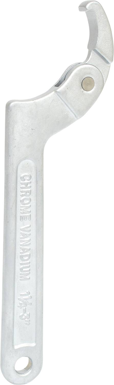Silberner Hakenschlüssel mit Aufschrift 'Chrome Vanadium 1 1/2