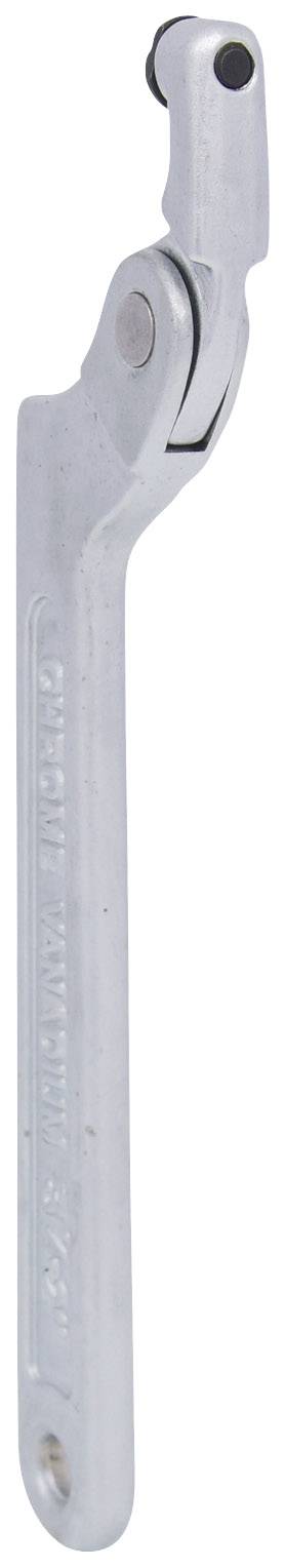 Ein silberfarbener Drehmomentschlüssel mit einem geraden Griff und einem verstellbaren Drehkopf.