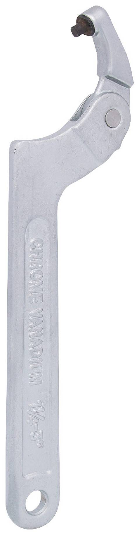Ein verstellbarer Rohrschlüssel aus Metall mit drehbarem Kopf, geeignet zum Festziehen von Rohren oder Schrauben in verschiedenen Größen.