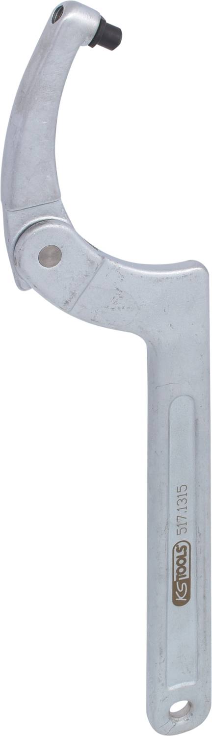 Ein silberfarbener Hakenschlüssel mit der Aufschrift 'KC Tools SP305'. Werkzeug zur Sicherung von Befestigungselementen.