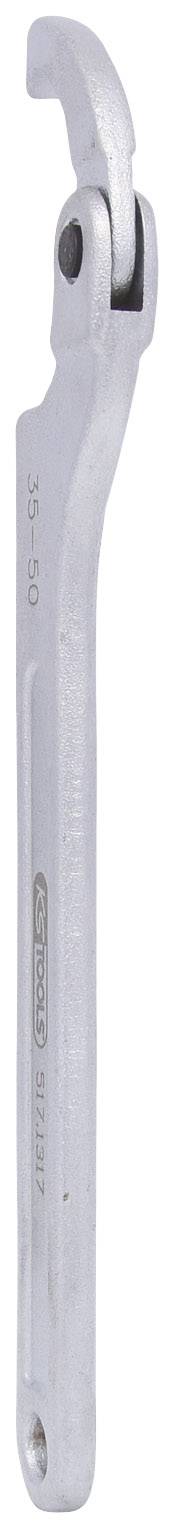 Ein silberner Rollgabelschlüssel vor weißem Hintergrund.