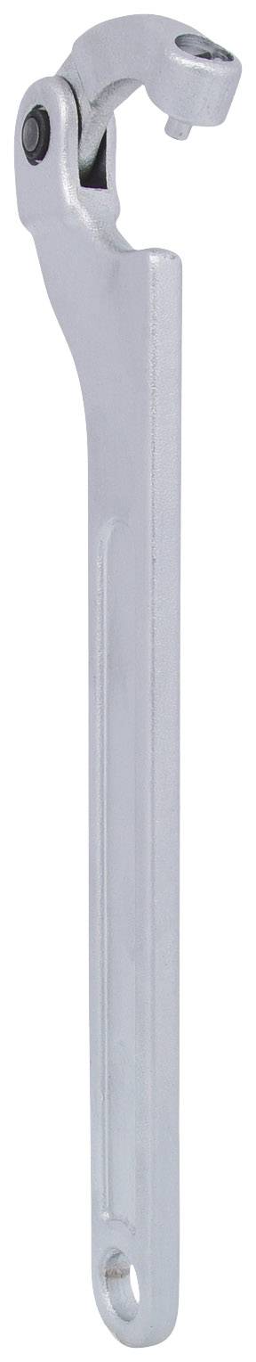 Ein silberner, länglicher Rohrschlüssel mit schwenkbarem Kopf, geeignet zum Lösen von Rohrverbindungen in Sanitär- oder Heizungsinstallationen.
