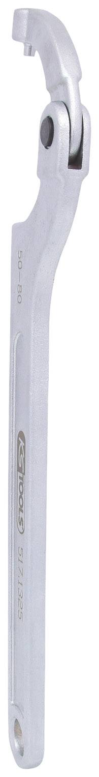 Ein verstellbarer Hakenschlüssel aus Metall, zur Befestigung oder Lockerung von Muttern und Schrauben geeignet.