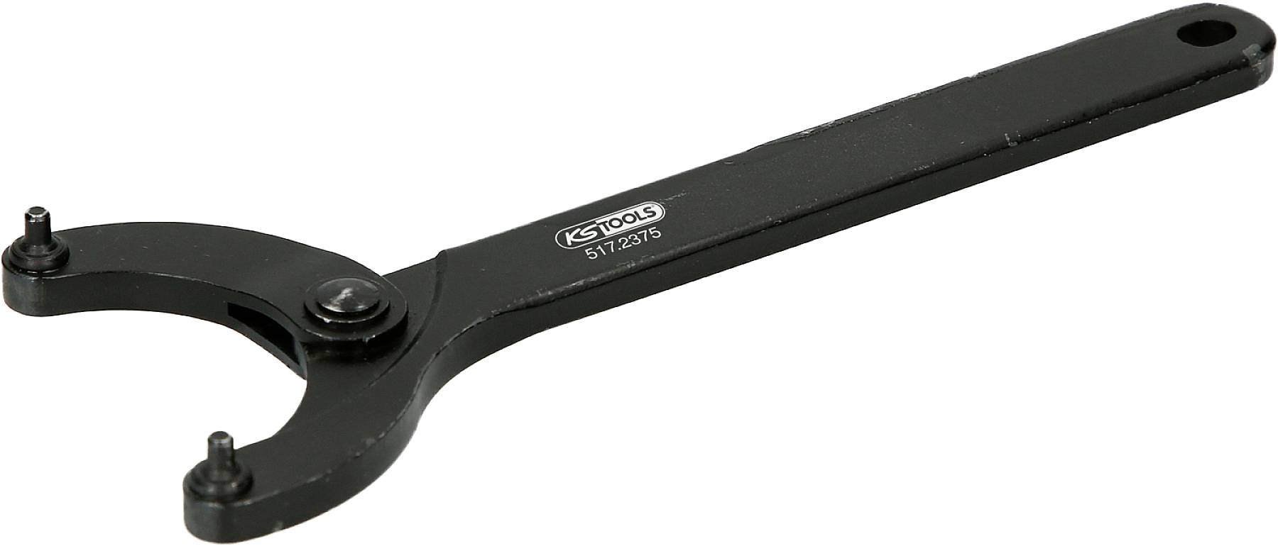 Schwarzer Hakenschlüssel mit Aufschrift 'KS Tools 517.2875' auf der Oberseite, verwendet zum Lösen oder Anziehen von Schraubverbindungen.