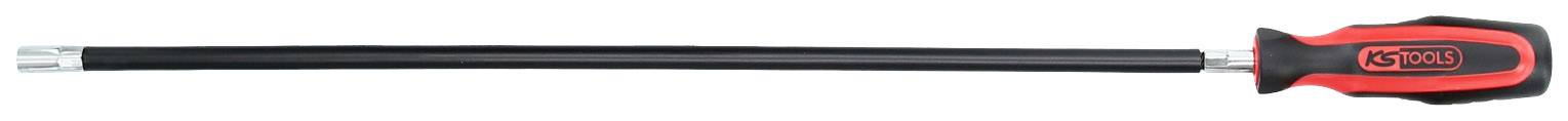 Langer Handgriff-Schraubendreher mit rotem Griff und langem, schwarzem Schaft.