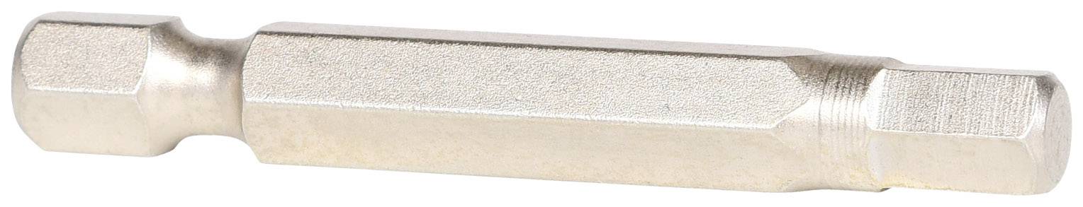 Metallischer Schraubendreherbit in zylinderähnlicher Form mit Sechskantenden. Verwendet zum Einsetzen oder Lösen von Schrauben.