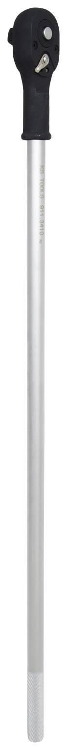 Silberfarbiger Drehmomentschlüssel mit schwarzem Griff und Skala zum präzisen Anziehen von Schrauben auf einen bestimmten Drehmomentwert.