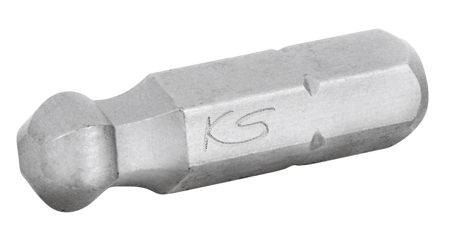 Metallbohrer mit kugelförmiger Spitze und hexagonalem Schaft, geeignet für spezielle Bohranforderungen.