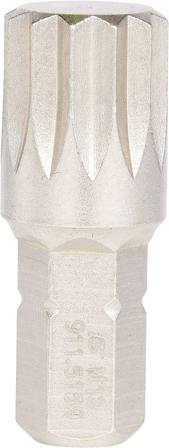 Metallschraubaufsatz mit 12-kantigem Kopf und sechseckiger Basis. Verwendet zum Festziehen oder Lösen von Schrauben.