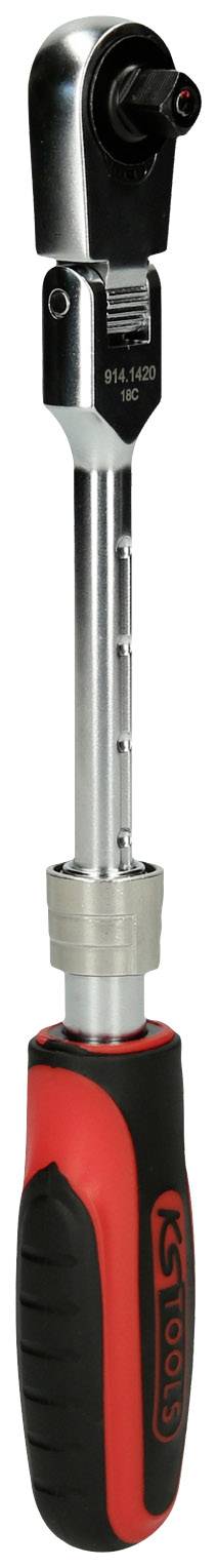 Ratsche mit rotem und schwarzem Griff, geeignet für mechanische Arbeiten, ermöglicht einfaches Schrauben und Lösen von Muttern.