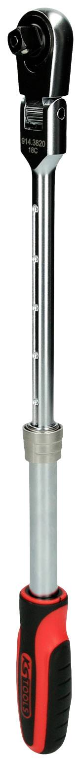 Drehmomentschlüssel mit schwarzem Griff und verstellbarem Kopf, verwendet zum präzisen Anziehen von Schrauben und Muttern.