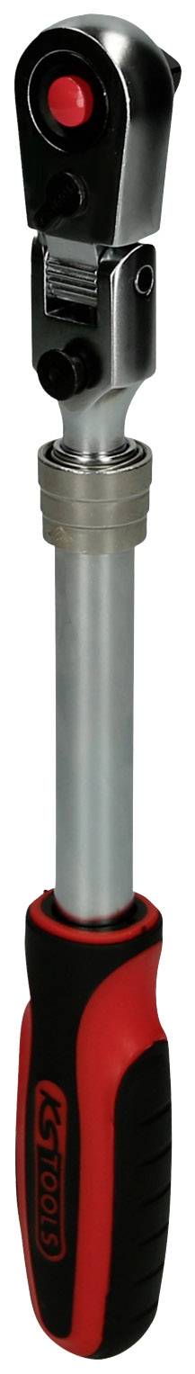 Drehmomentschlüssel mit rotem und schwarzem Griff und Metallkopf, geeignet für präzises Anziehen von Schrauben.