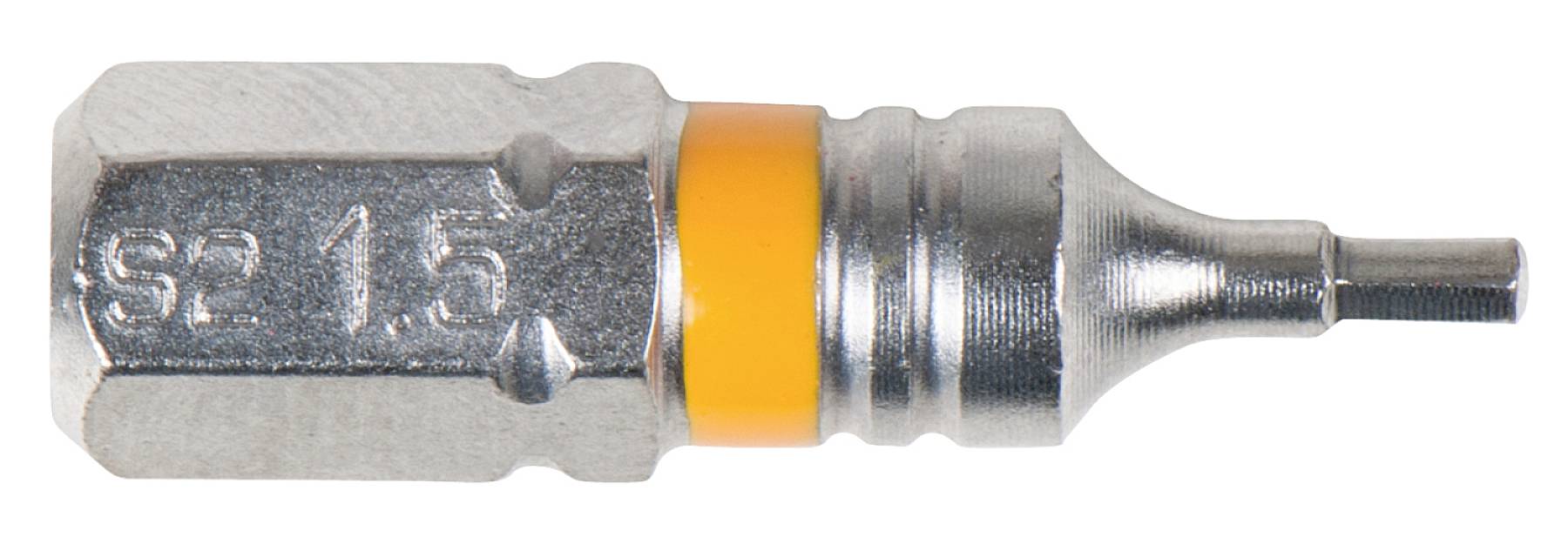 Schraubendrehereinsatz mit der Aufschrift 'SP 1.5', silberfarbig mit einem orangefarbenen Ring, für präzises Arbeiten geeignet.