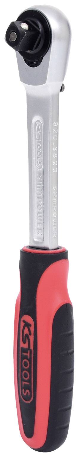 Ein Schraubenschlüssel mit rotem und schwarzem Griff, geeignet für Heimwerkerarbeiten und zum Festziehen von Schrauben und Muttern.