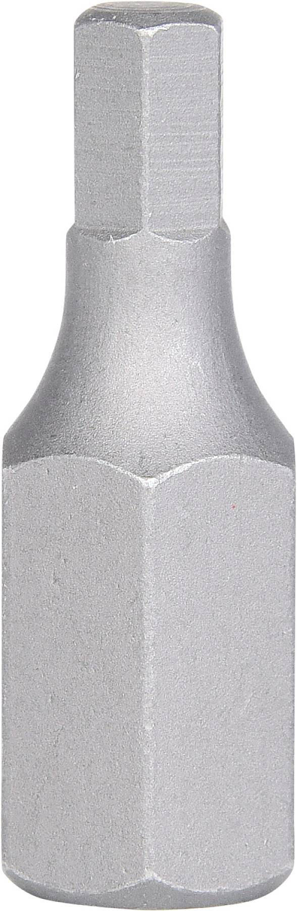 Ein silberner Schraubendreher-Bit mit sechseckiger Form, geeignet für Innensechskantschrauben.