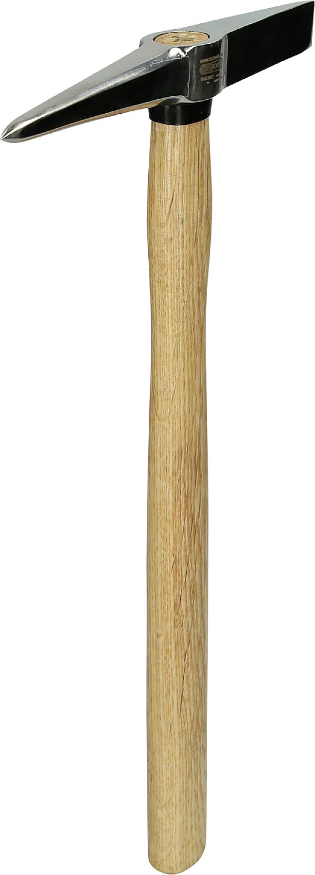 Ein Schmiedehammer mit einem Holzgriff und einem spitzen Kopf, verwendet für Metallarbeiten und Kunstschmiedearbeiten.