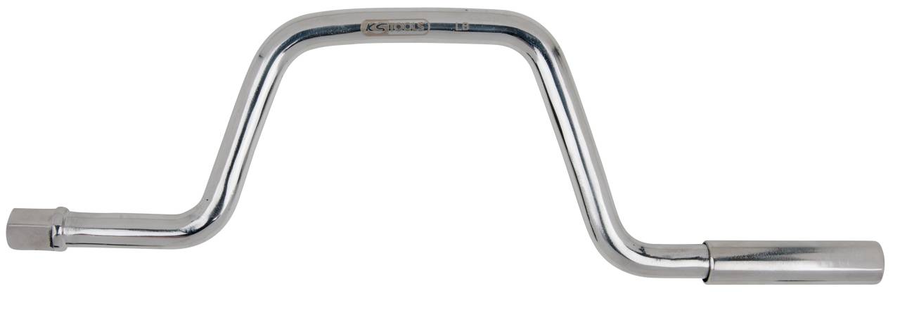 Silberner Chrom-Vanadium-Stahlrohr-Schlüssel mit sechseckigen Enden und hinzugefügtem Hebelstil. Bevorratet für spezielle Adapter.