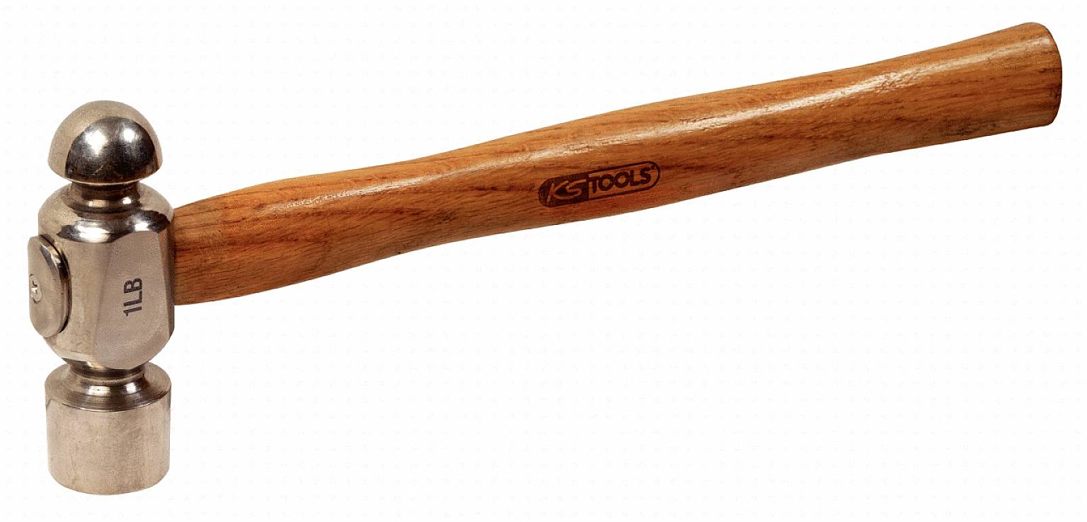 Holzhammer mit Metallkopf, geeignet für präzises Schlagen. Markenaufdruck auf dem Griff: 'KS Tools'.