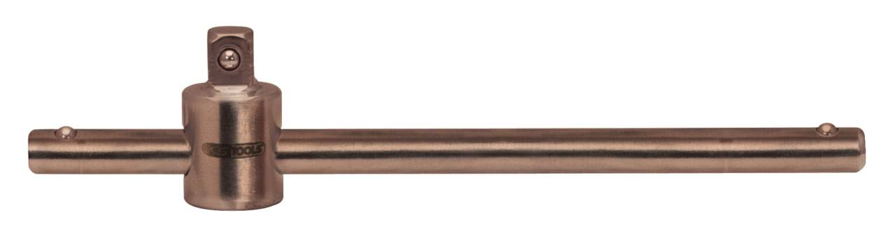 Metallischer T-Griff mit quadratischer Aufnahme für Stecknüsse. Hauptsächlich für manuelles Anziehen oder Lösen von Schrauben verwendet.