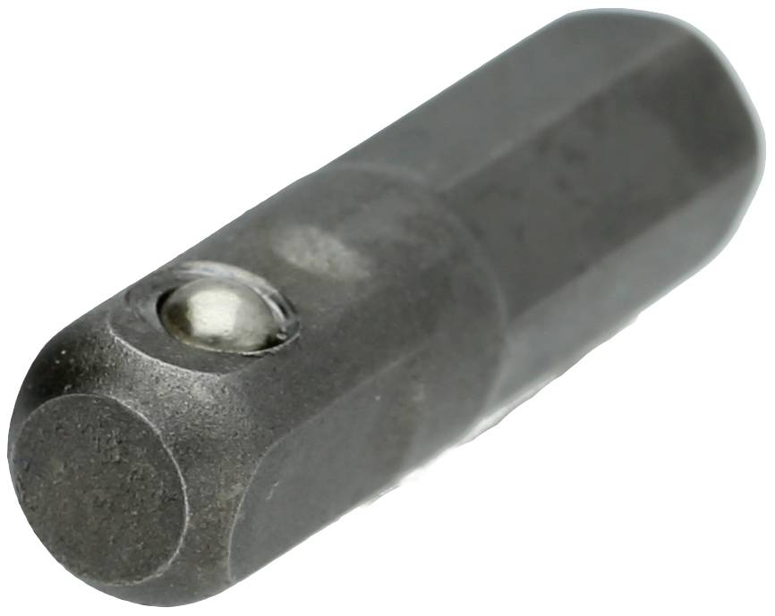 Der Adapter ist aus Metall, zylindrisch und hat ein sechseckiges Ende. Er bietet Stabilität beim Verbinden von Werkzeugen oder Geräten.