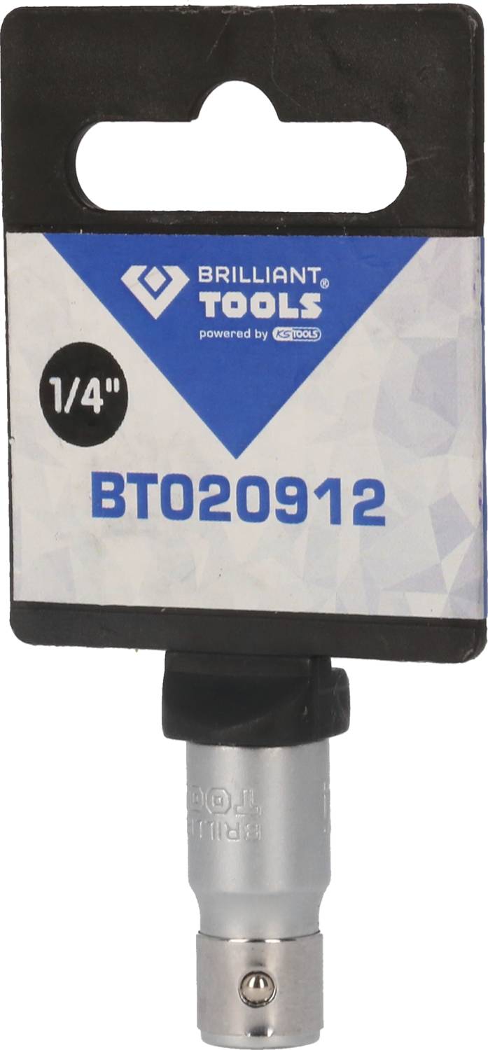 'Brilliant Tools BT020912' Stecknuss, 1/4 Zoll, verkauft in Verpackung mit Produkt- und Markeninformationen.