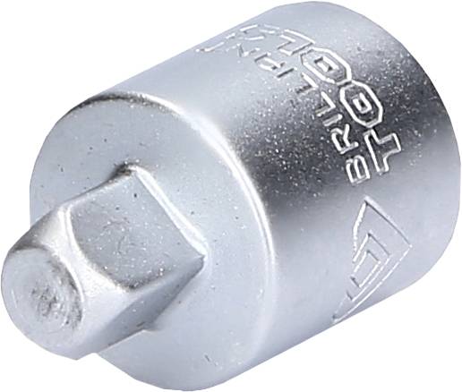 Metallischer Werkzeugaufsatz in zylindrischer Form mit Prägung auf der Oberfläche.