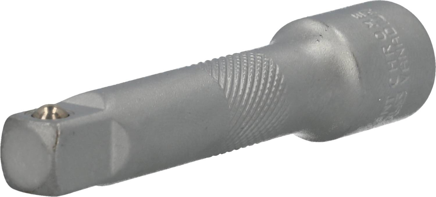 Ein graues, zylindrisches Metallwerkzeug mit geriffeltem Griff, das als Verlängerung für Schraubenschlüssel verwendet wird.