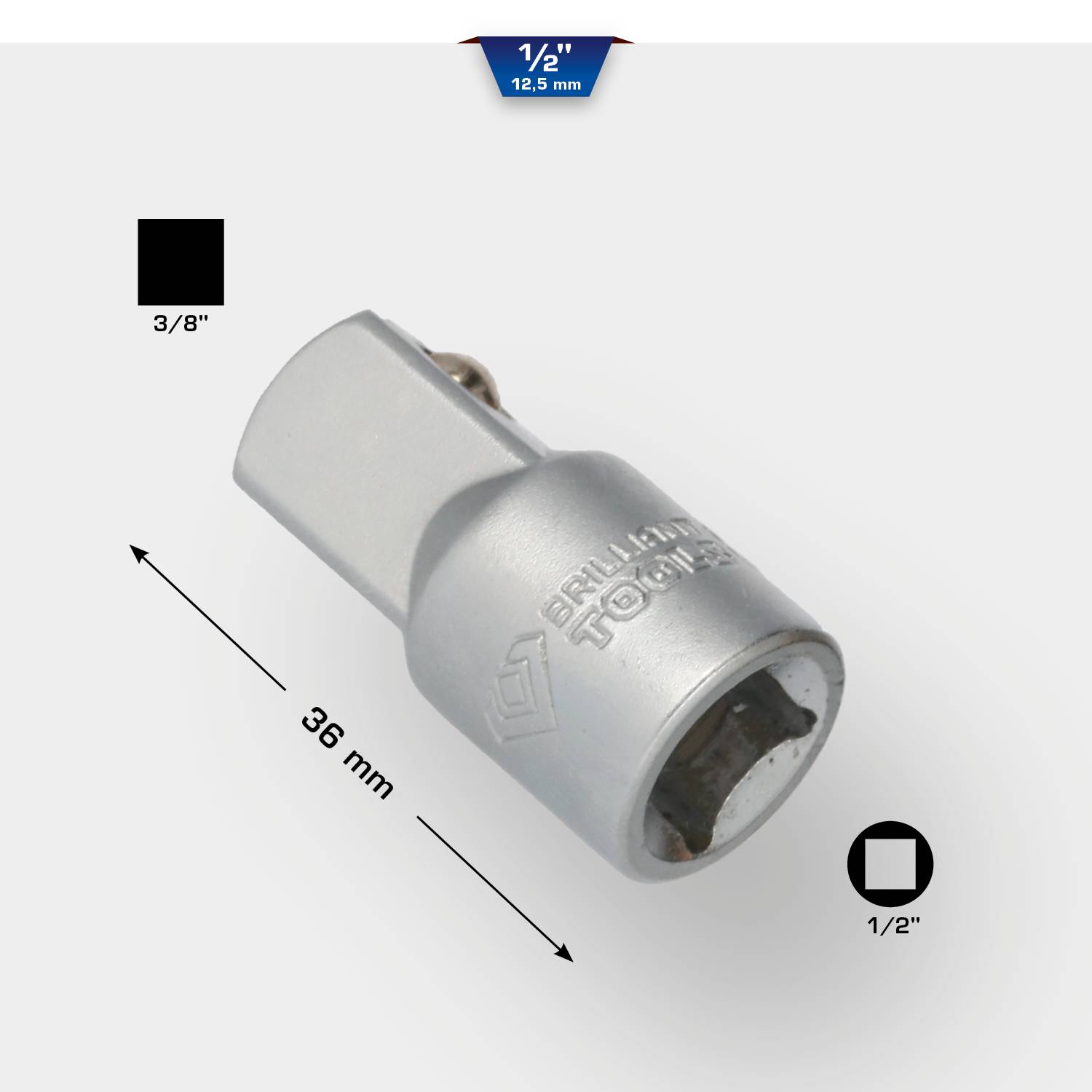 'Adapter in L-Form mit 1/2