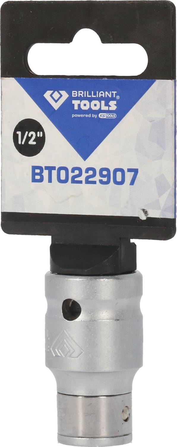 Stecknuss Werkzeug mit schwarzem T-Griff und silbernem, metallischem Schaft, markiert mit '1/2