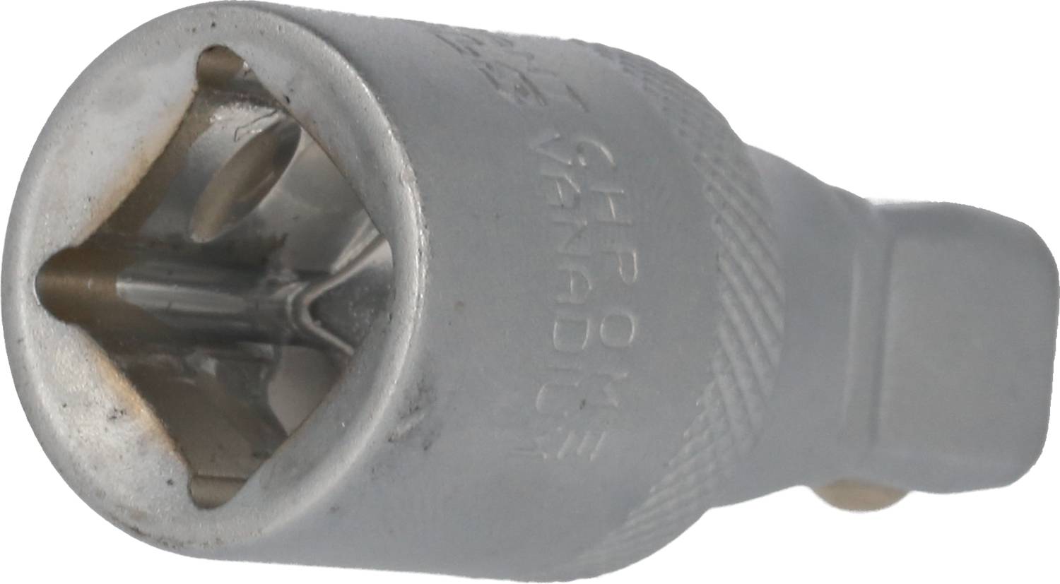 Ein silberner Steckschlüssel, geeignet für den Einsatz in mechanischen und technischen Anwendungen.