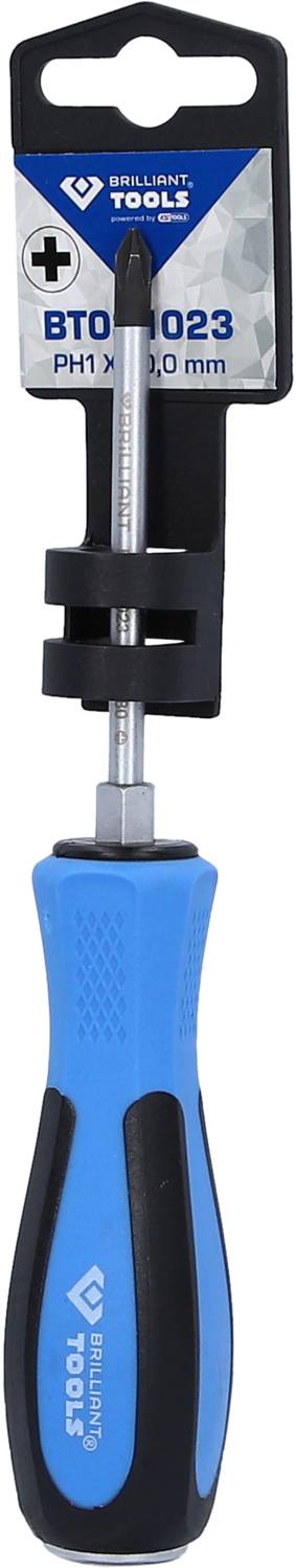 Amphibien Tools Schraubendreher BT031023, PH1 x 150 mm, blau-schwarzer Griff, Verpackung mit Hängeloch.