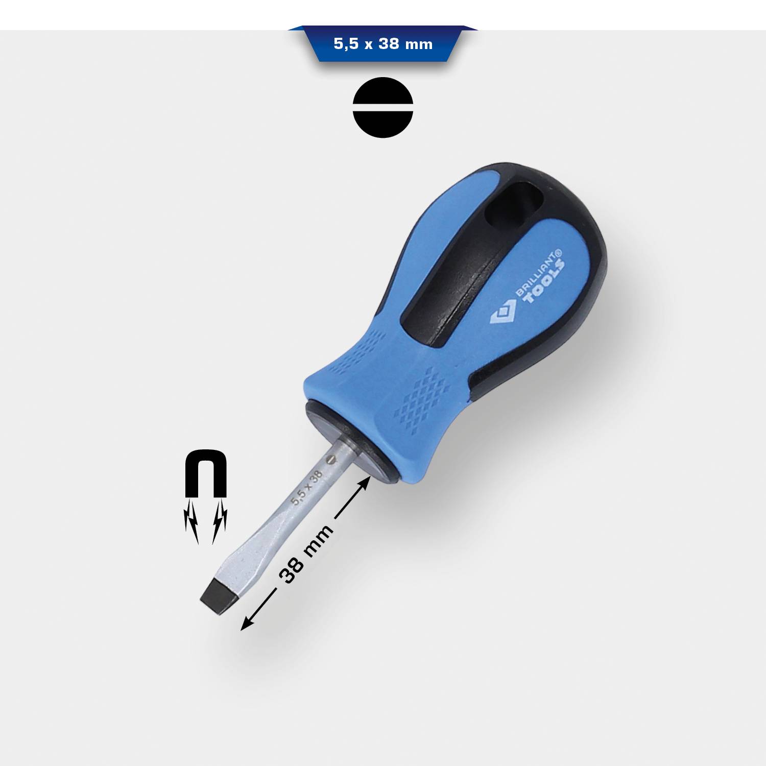Brilliant Tools BT031031 Schlitz-Schraubendreher Klingenlänge: 38 mm