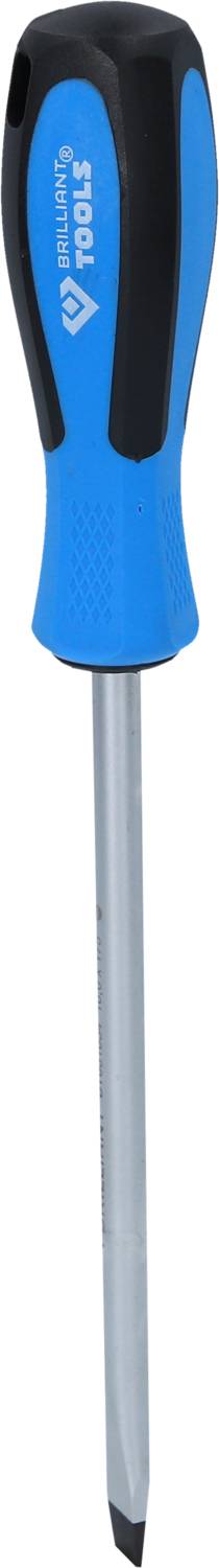 Kreuzschlitzschraubendreher mit blau-schwarzem Griff und silberner Klinge.
