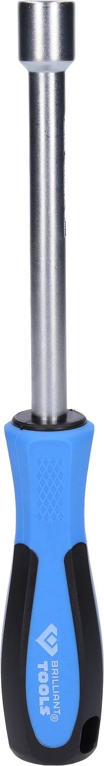 Ein blauer Schraubendreher-Griff mit schwarzem Akzent und einem metallischen Schaft, geeignet für mechanische Arbeiten.