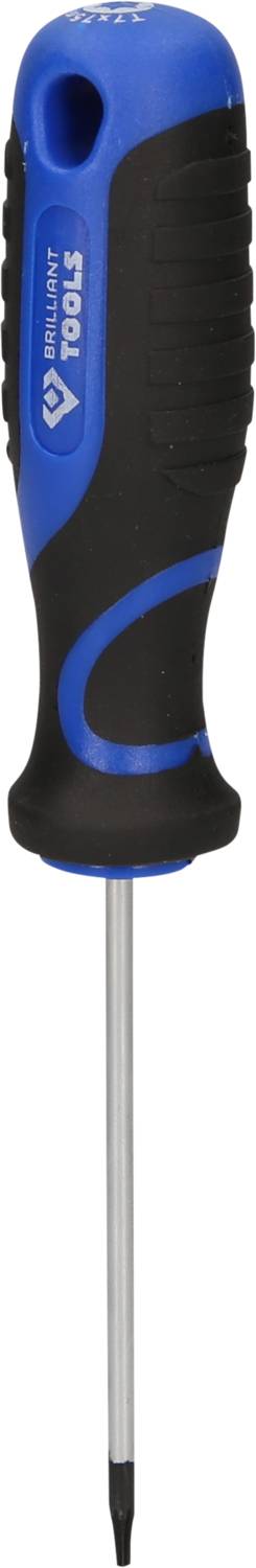 Ein Schraubendreher mit blauem und schwarzem Griff, Markierung 'CB 7045 T Tools'.