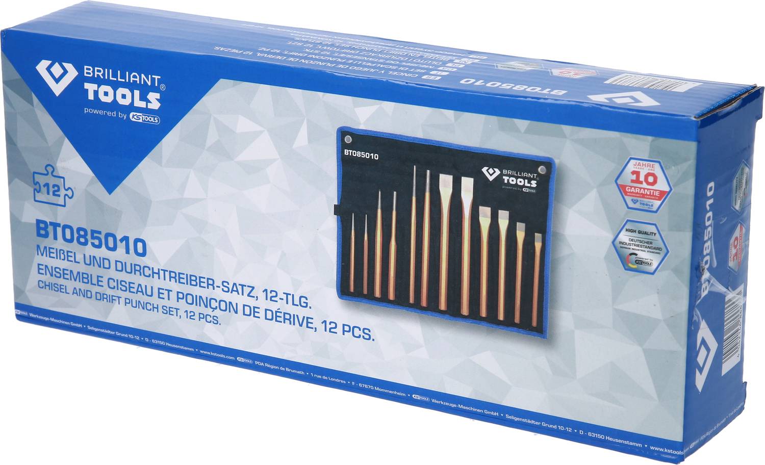 Brilliant Tools Meißel und Durchtreiber-Satz, 12-tlg BT085010