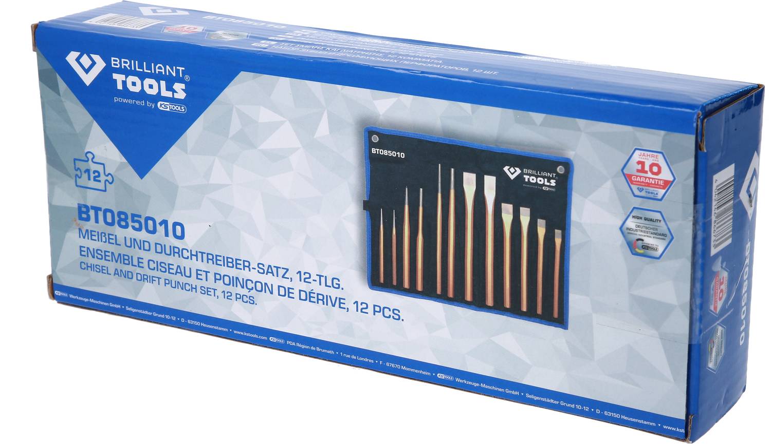 Brilliant Tools Meißel und Durchtreiber-Satz, 12-tlg BT085010