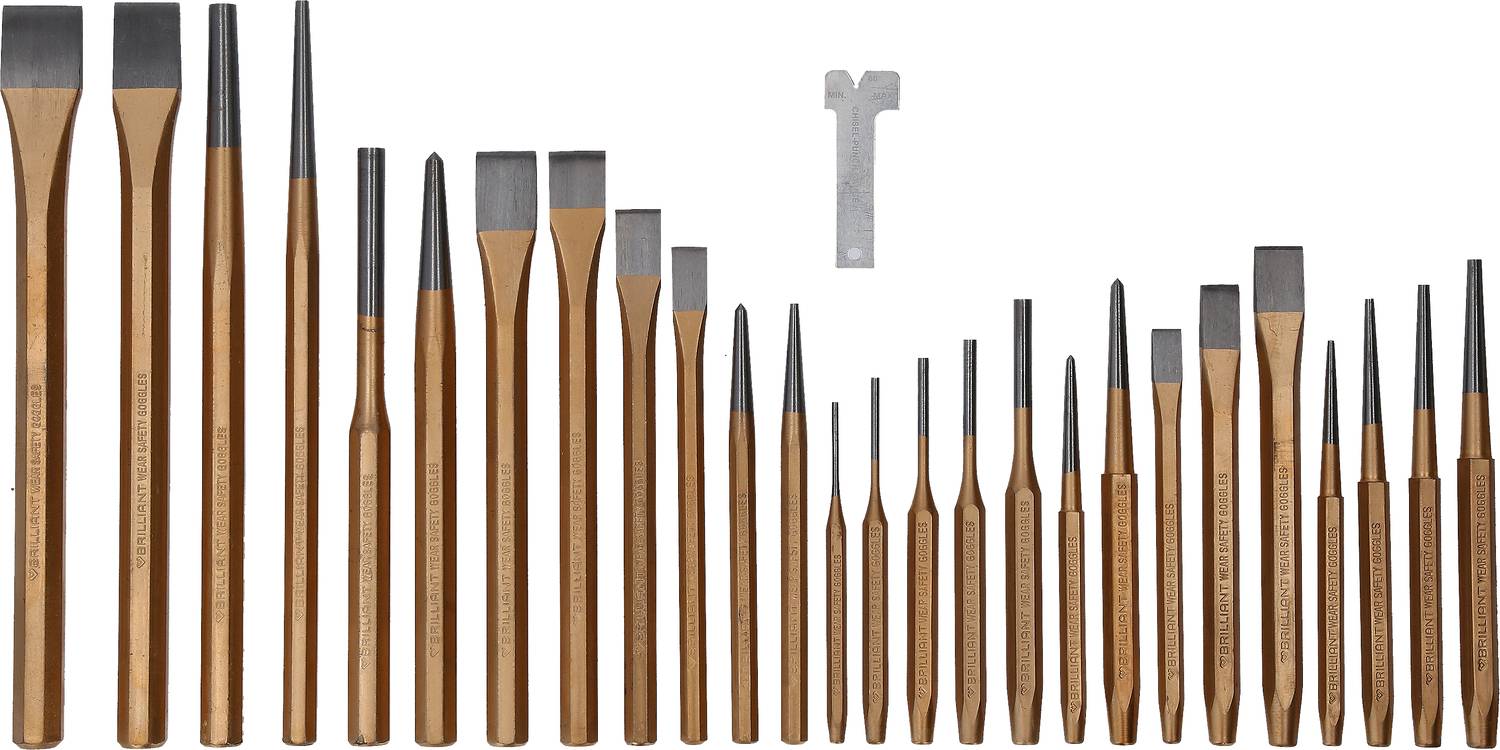 Brilliant Tools Meißel und Durchtreiber-Satz, 28-tlg BT085030
